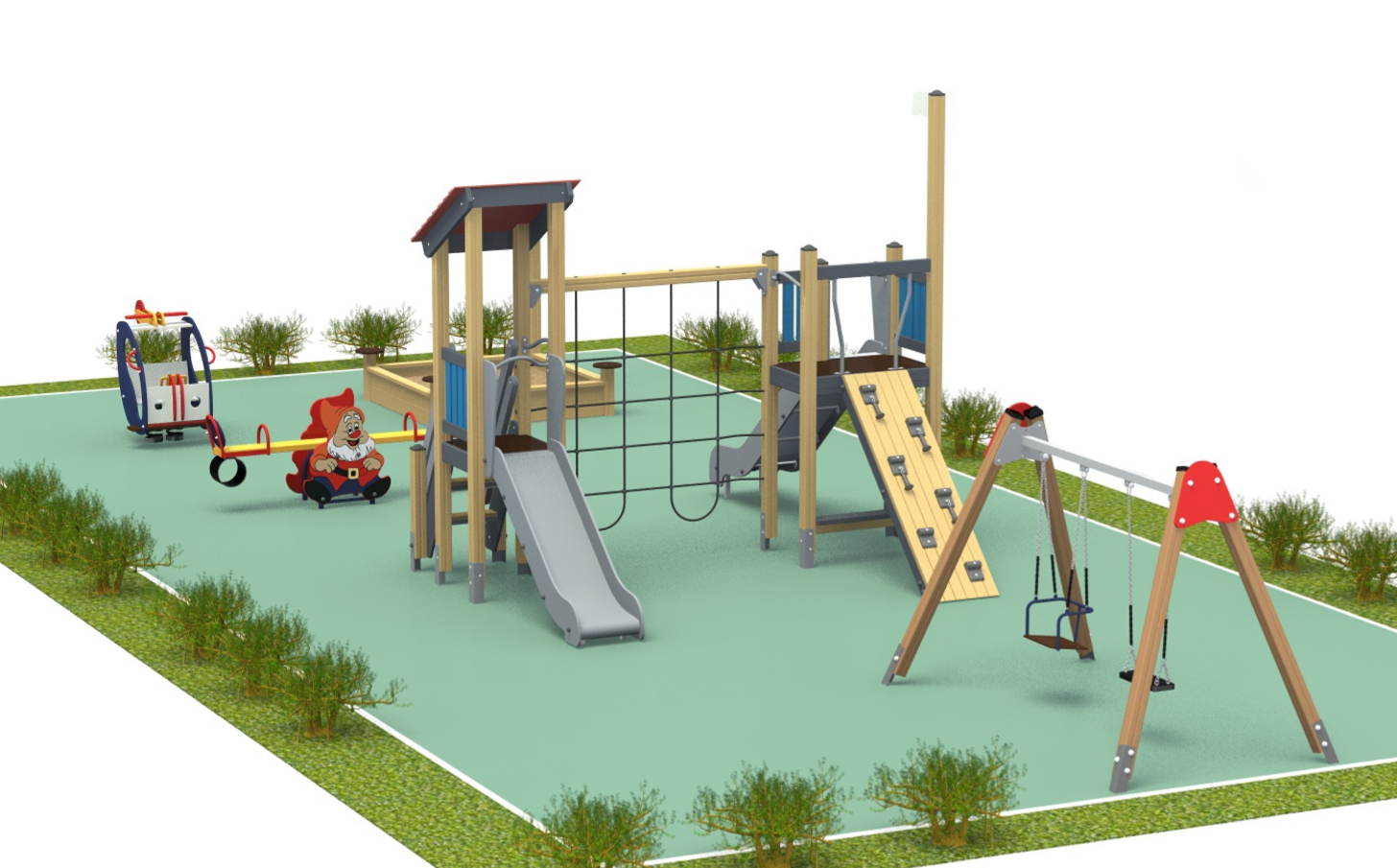 Дизайн-проект детской игровой площадки 19 х 10 м